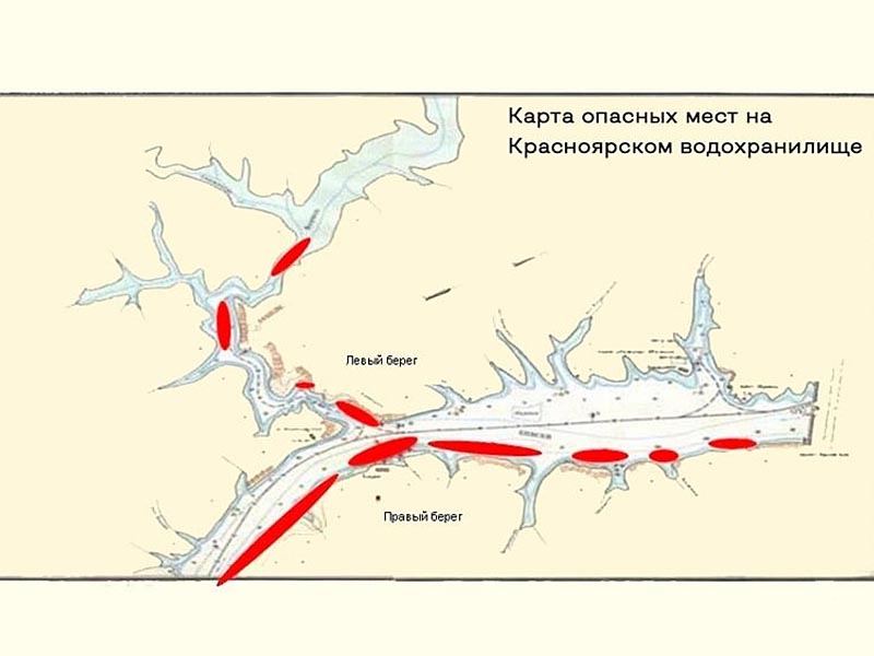 Красноярское водохранилище карта